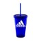 Blue 16oz Acrylic Double Wall Chiller Cup & Straw