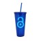 Blue 24oz Acrylic Double Wall Chiller Cup & Straw