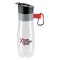 Clear / Red 24 oz. Vista Water Bottle with Carabiner