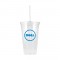 Clear 16 oz Acrylic Double Wall Tumbler with Straw