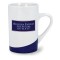 White / Cobalt Blue 12 oz Kensington Bottom Design Ceramic Coffee Mug