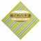 Candy Stripe Green Foil Stamped 3-Ply Pattern Beverage Napkin