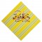 Candy Stripe Yellow Foil Stamped 3-Ply Pattern Beverage Napkin