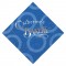Circles Blue Foil Stamped 3-Ply Pattern Beverage Napkin