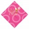 Circles Pink Foil Stamped 3-Ply Pattern Beverage Napkin