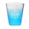 Clear / Neon Blue 1.5oz COLORED Glass Shot Glasses