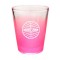 Clear / Neon Pink 1.5oz COLORED Glass Shot Glasses