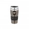 Graphite / Silver 16 oz Stainless Steel Double-Wall Tumbler with Rubber Grip