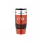 Red / Silver 16 oz Stainless Steel Double-Wall Tumbler with Rubber Grip