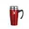 Red / Silver 16 oz Stainless Steel Double-Wall Mug