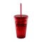Red 16oz Acrylic Double Wall Chiller Cup & Straw