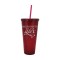 Red 24oz Acrylic Double Wall Chiller Cup & Straw
