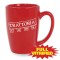 Red 14 1/2 oz Red or Orange Vitrified Restaurant Ceramic Coffee Mug