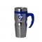 Silver / Blue 16 oz Highlight Stainless Steel Travel Mug