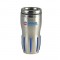 Silver / Blue 16 oz Comfort Grip Stainless Steel Double-Wall Tumbler
