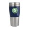 Stainless / Blue 14oz Acrylic Band Stainless Travel Tumbler - Full Color