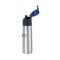 Stainless / Blue 18 oz Wedge Vacuum Water Bottle