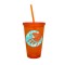 Tangerine 16oz Acrylic Double Wall Chiller Cup & Straw - Full Color