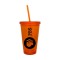 Tangerine 16oz Acrylic Double Wall Chiller Cup & Straw