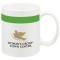 White / Green 11 oz. Ceramic Color Stripe Coffee Mug