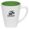 White / Green 14 oz. Two-Tone Square Coffee Mug
