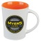 White / Orange 13 oz. Ceramic Citrus Coffee Mug