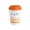 White / Orange 14 oz Striped Coffee Cup Tumbler