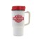 White / Red 14 oz Thermal Travel Coffee Mug