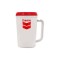 White / Red 22 oz Thermal Coffee Mug