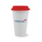White / Red 10 oz Espanola Ceramic Coffee Mug