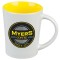White / Yellow 13 oz. Ceramic Citrus Coffee Mug