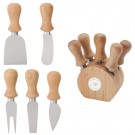 Wooden Base Cheese Set
